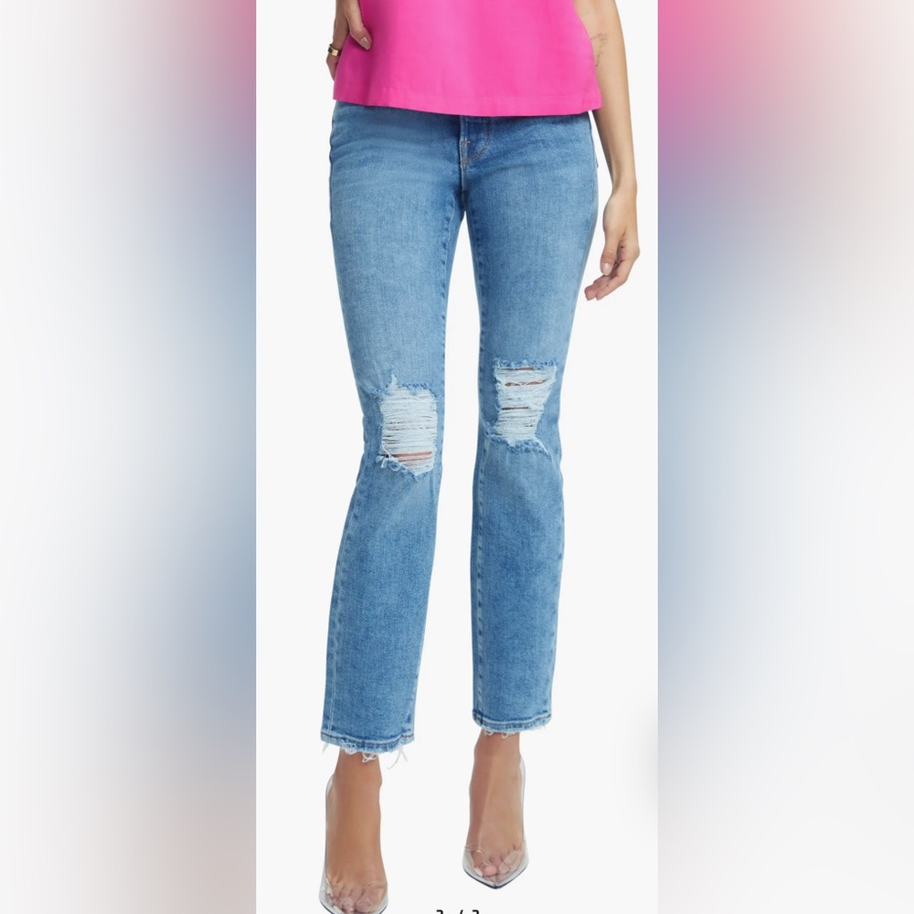 NWT Good American Good Classic Distressed Jeans
